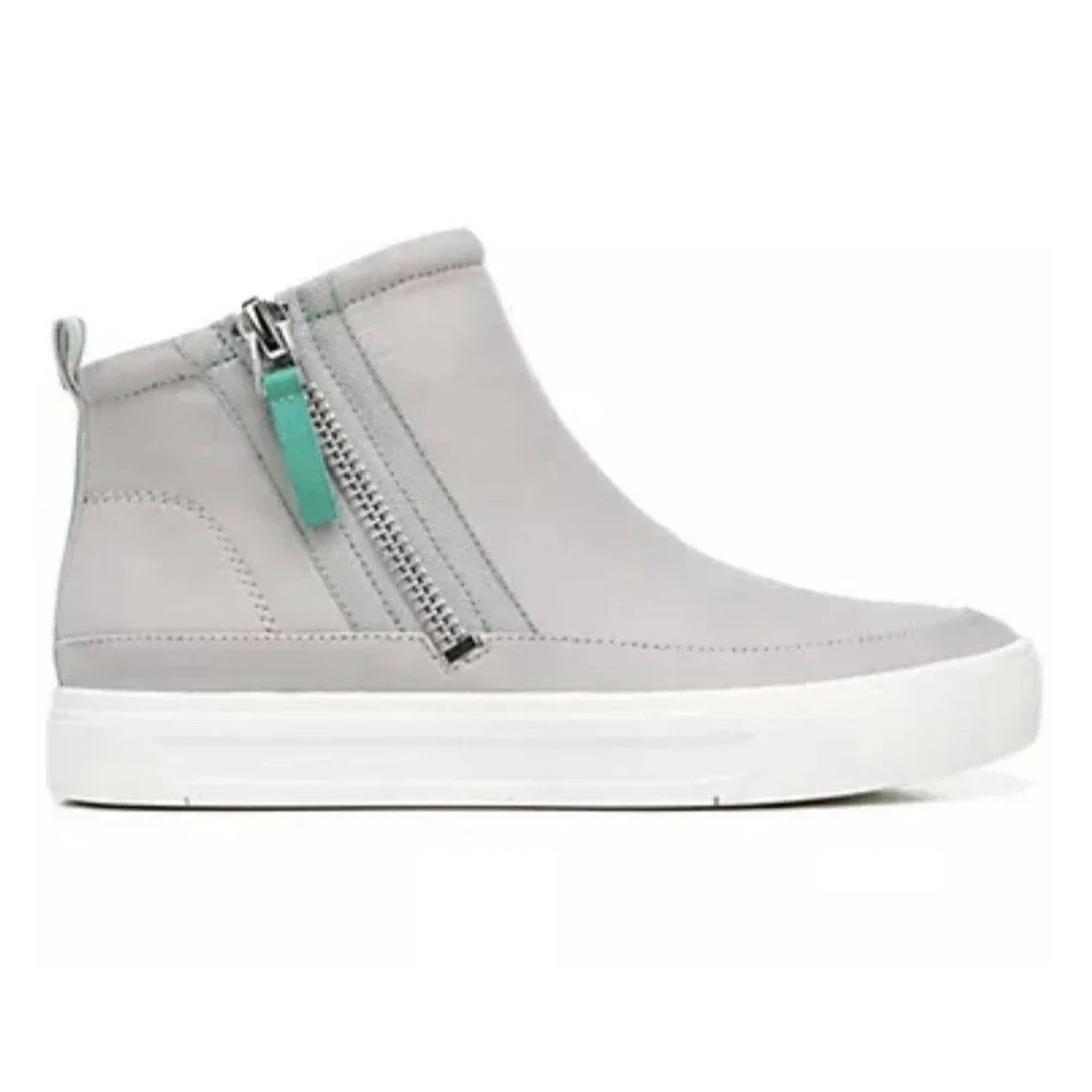 Naturalizer Baldwin Women’s 6M Icy Grey Zip Sneaker Booties Hidden Wedge